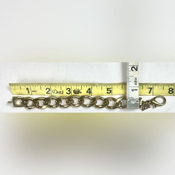 DOPE Gold Chain-Link Bracelet with Bold Logo - Picture 5 of 5